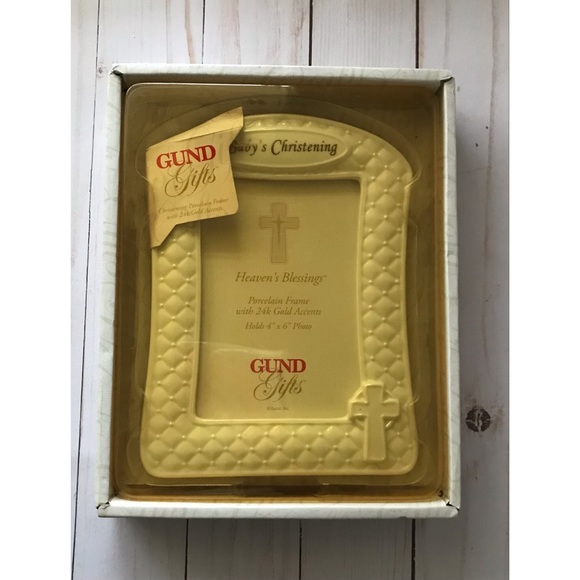 Baby’s Christening White Porcelain Frame 4x6 - Picture 3 of 7